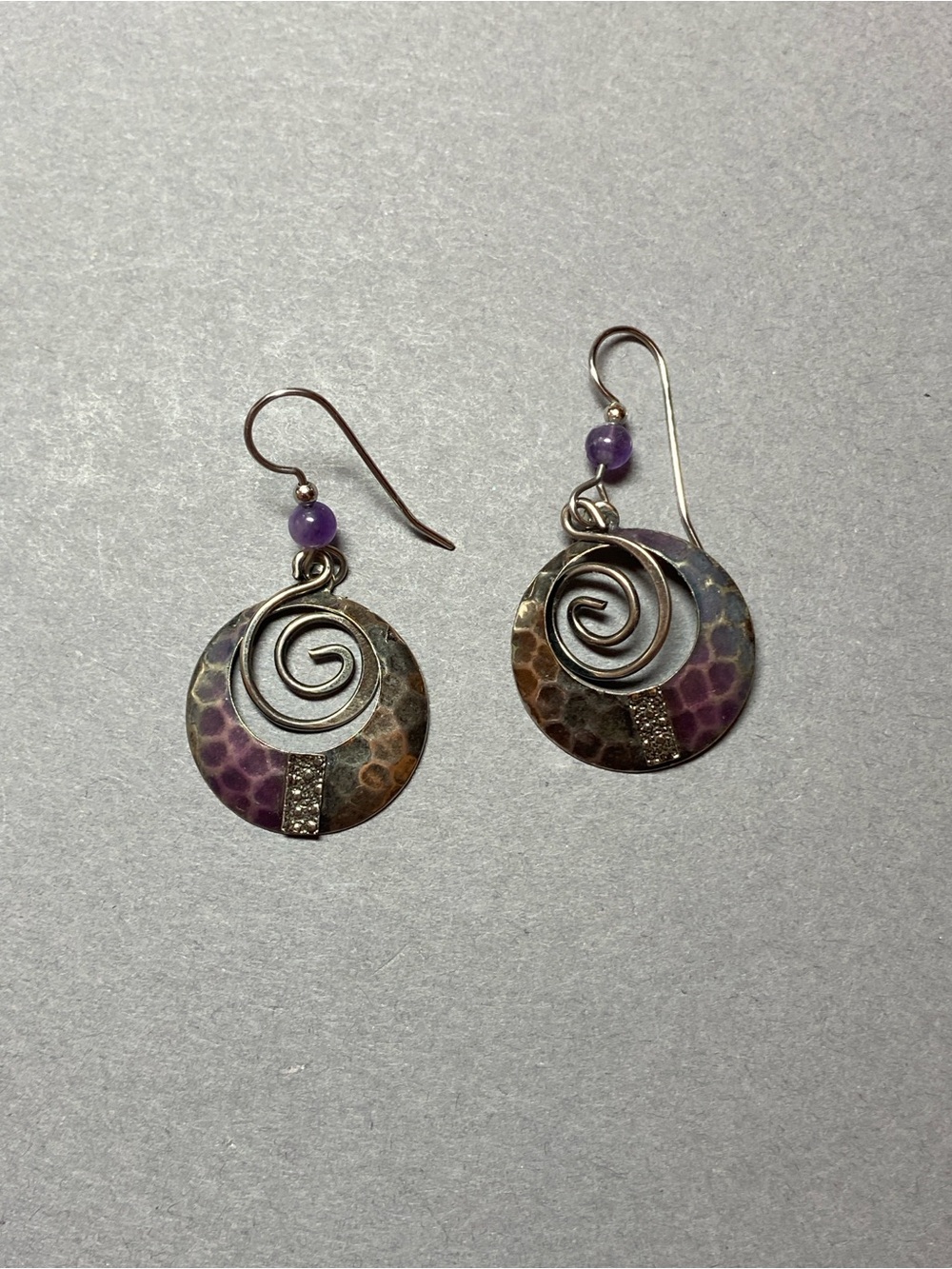 Amethyst purple dangle earrings